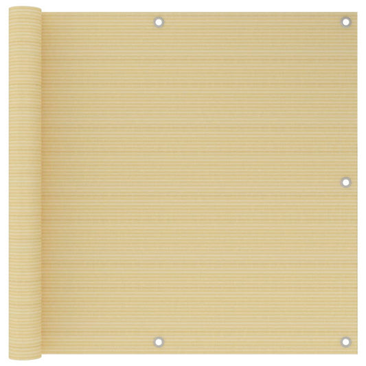 vidaXL Balcony Screen Beige 90x300 cm HDPE