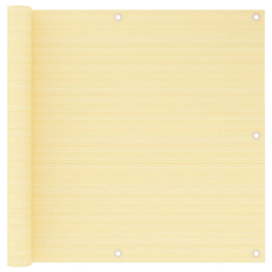 vidaXL Balcony Screen Beige 90x500 cm HDPE