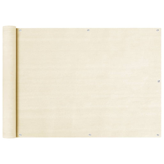 vidaXL Balcony Screen Cream 75x300 cm HDPE