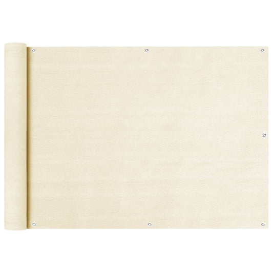 vidaXL Balcony Screen Cream 75x600 cm HDPE