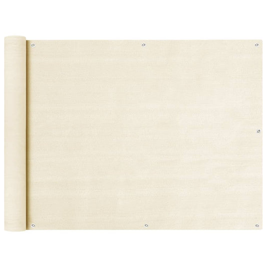 vidaXL Balcony Screen Cream 90x400 cm HDPE