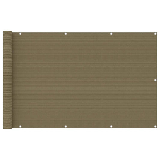 vidaXL Balcony Screen Taupe 120x400 cm HDPE