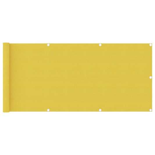 vidaXL Balcony Screen Yellow 75x500 cm HDPE