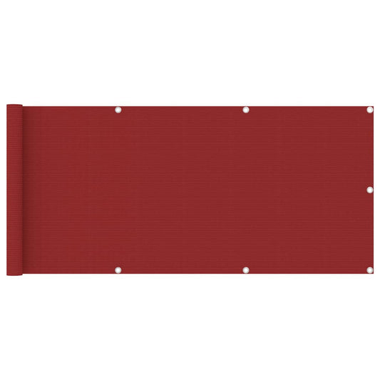 vidaXL Balcony Screen Red 75x400 cm HDPE