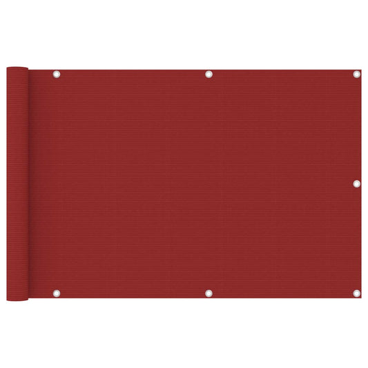 vidaXL Balcony Screen Red 90x400 cm HDPE