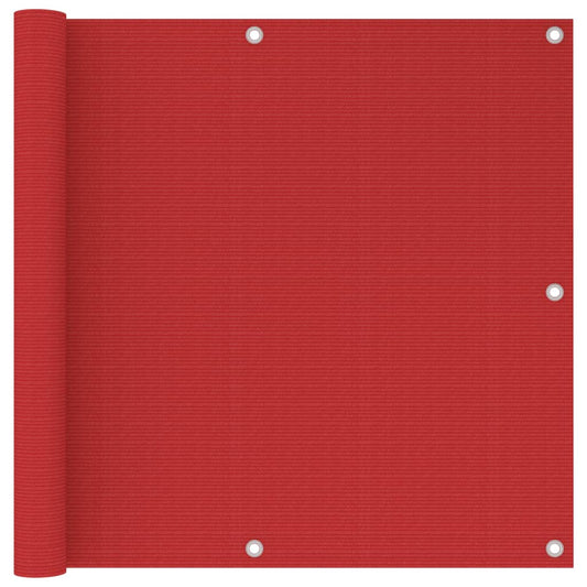 vidaXL Balcony Screen Red 90x600 cm HDPE