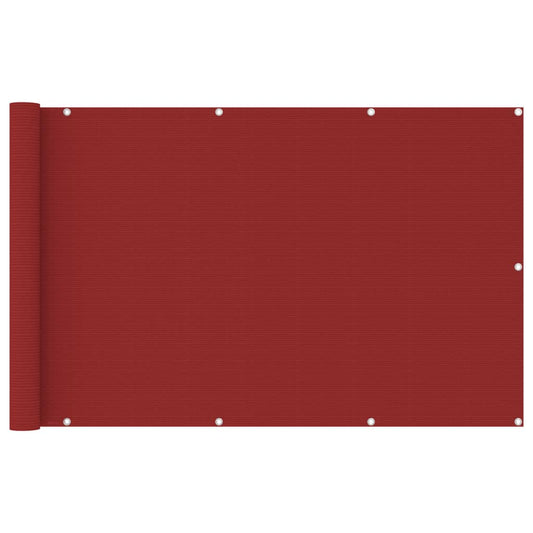 vidaXL Balcony Screen Red 120x600 cm HDPE