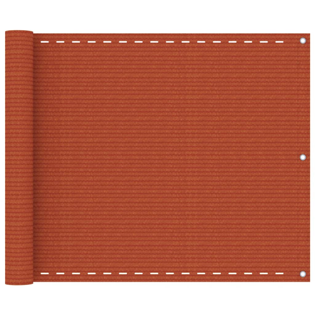 vidaXL Balcony Screen Orange 75x400 cm HDPE