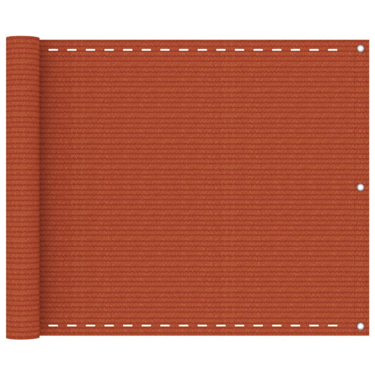 vidaXL Balcony Screen Orange 75x400 cm HDPE
