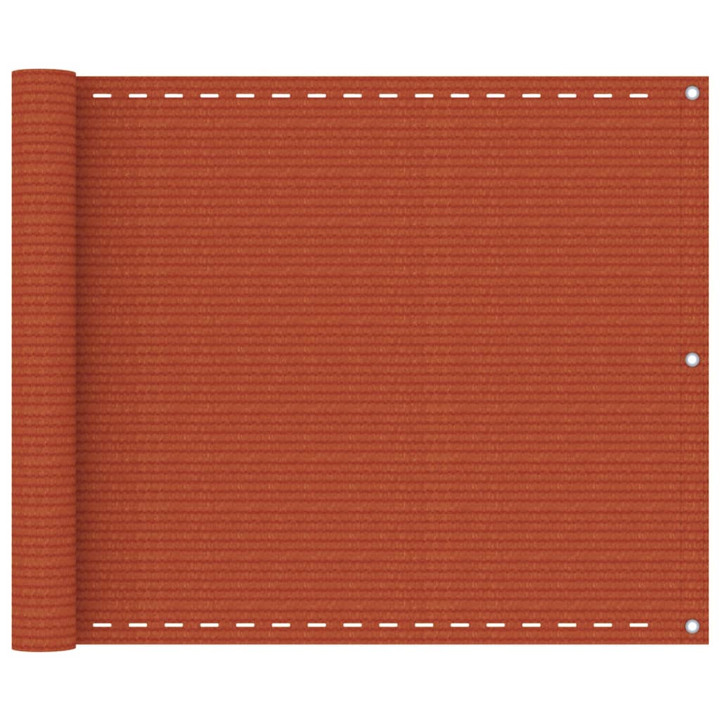 vidaXL Balcony Screen Orange 75x500 cm HDPE