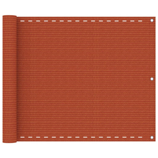 vidaXL Balcony Screen Orange 75x500 cm HDPE