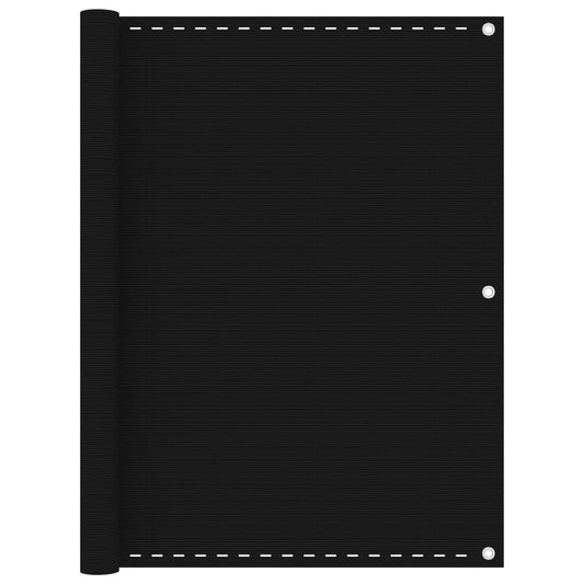vidaXL Balcony Screen Black 120x400 cm HDPE