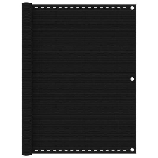 vidaXL Balcony Screen Black 120x600 cm HDPE