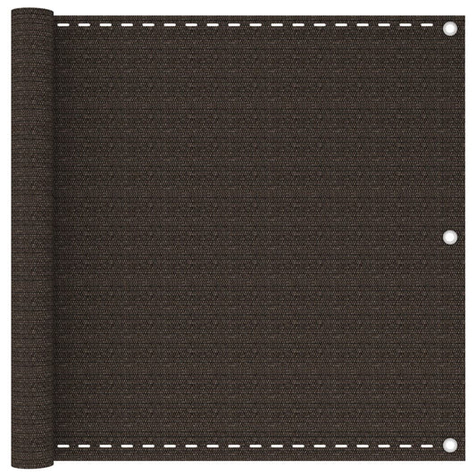 vidaXL Balcony Screen Brown 90x600 cm HDPE