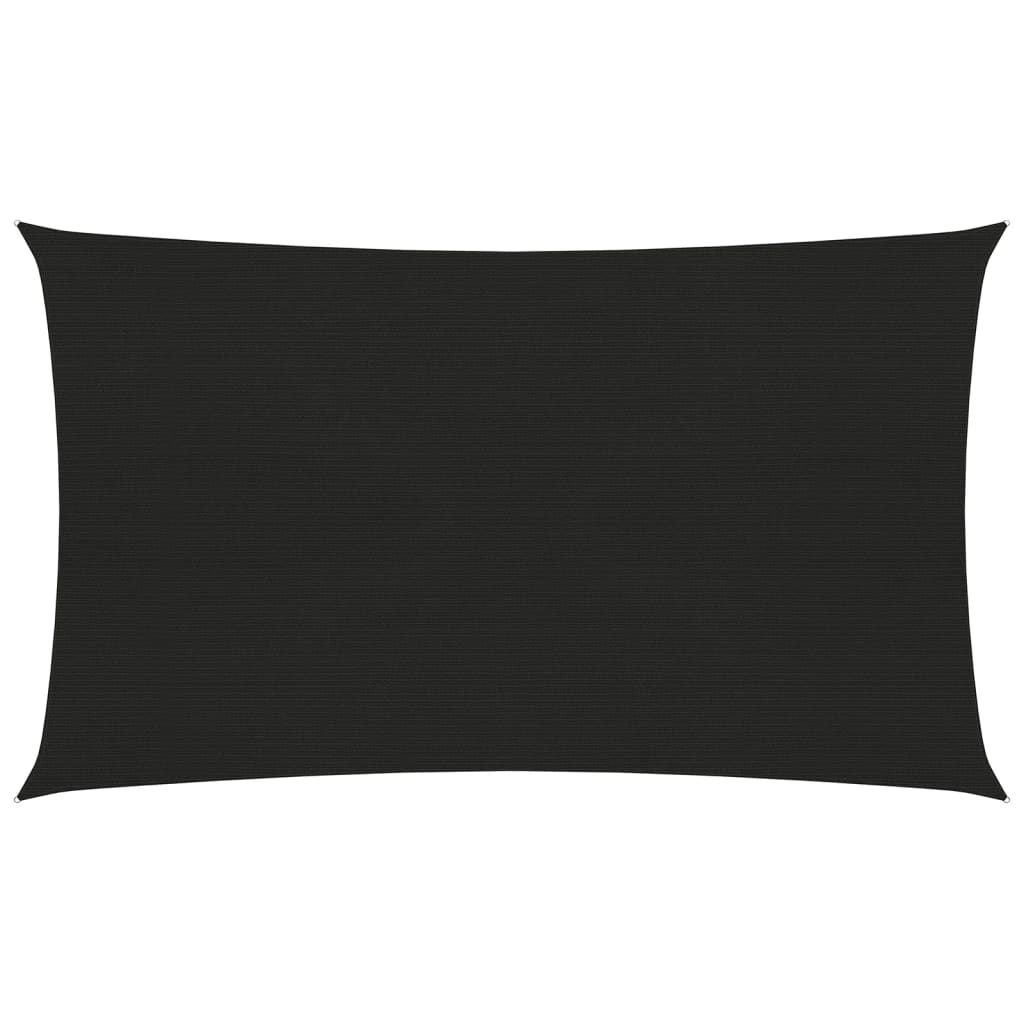 vidaXL Sunshade Sail 160 g/må_ Black 2x5 m HDPE