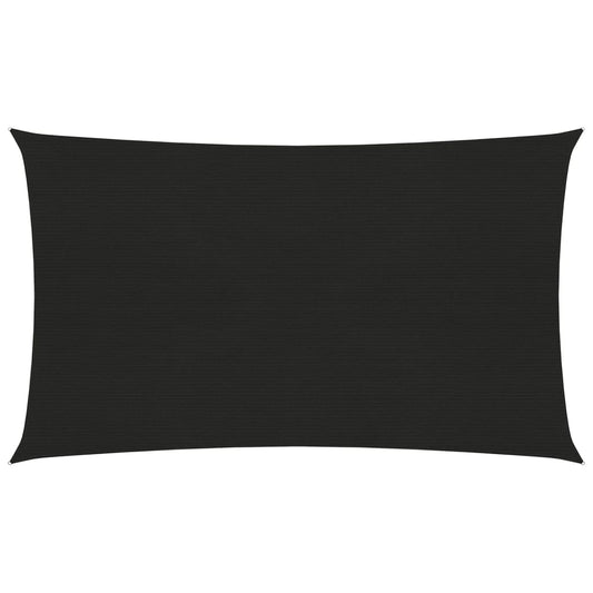 vidaXL Sunshade Sail 160 g/må_ Black 2x5 m HDPE