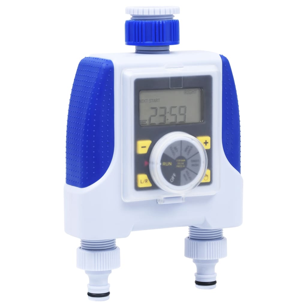 vidaXL Electronic Dual Outlet Water Timer with Rain Delay