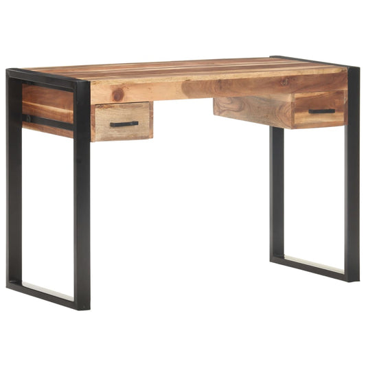 vidaXL Desk 110x50x76 cm Solid Wood with Sheesham Finish