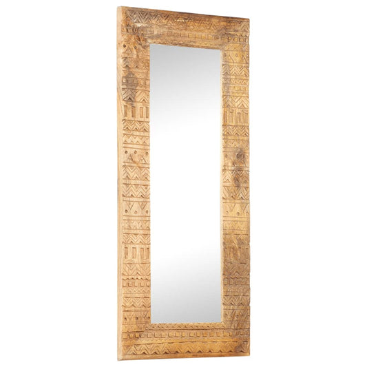 vidaXL Hand-Carved Mirror 110x50x11 cm Solid Mango Wood