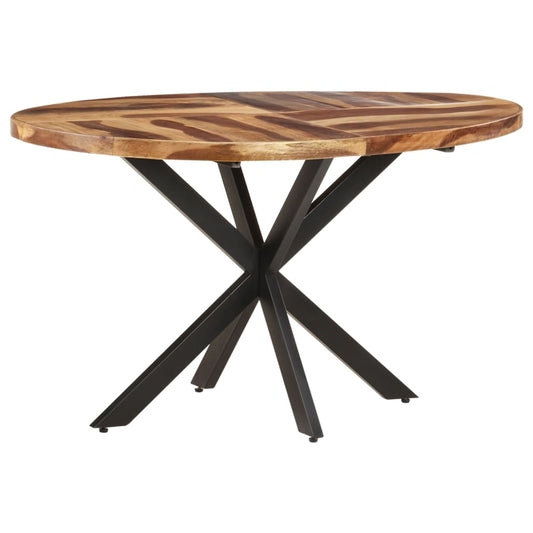 vidaXL Dining Table 140x80x75cm Solid Acacia Wood with Sheesham Finish