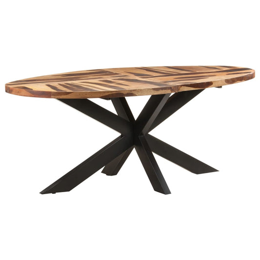 vidaXL Dining Table Oval 200x100x75cm Acacia Wood with Sheesham Finish