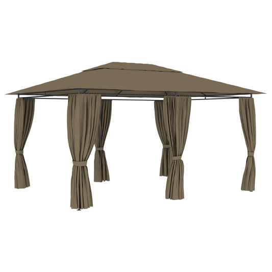 vidaXL Garden Marquee with Curtains 4x3 m Taupe 180 g/må_