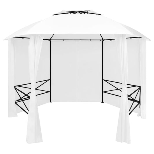 vidaXL Garden Marquee with Curtains 360x312x265 cm White 180 g/må_