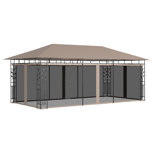 vidaXL Gazebo with Mosquito Net 6x3x2.73 m Taupe 180 g/må_