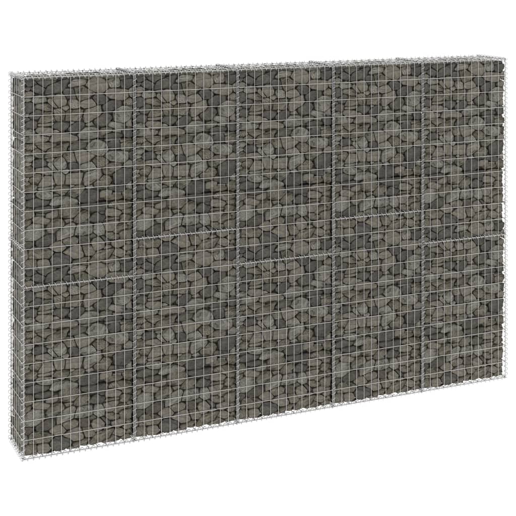 vidaXL Gabion Wall with Covers Galvanised Steel 300x30x200 cm