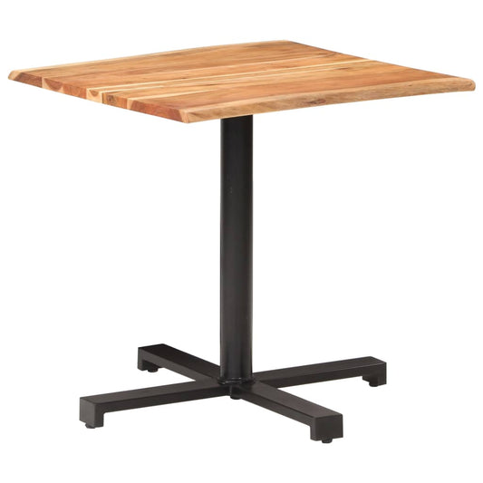 vidaXL Bistro Table with Live Edges 80x80x75 cm Solid Acacia Wood