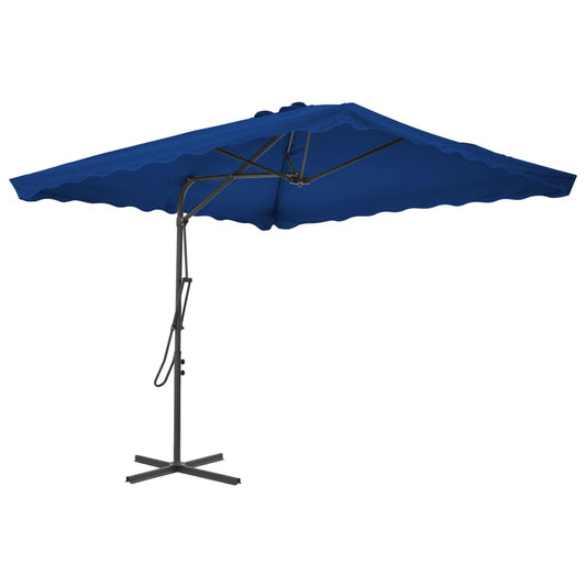 vidaXL Outdoor Parasol with Steel Pole Blue 250x250x230 cm