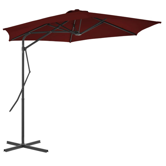 vidaXL Outdoor Parasol with Steel Pole Bordeaux Red 300x230 cm