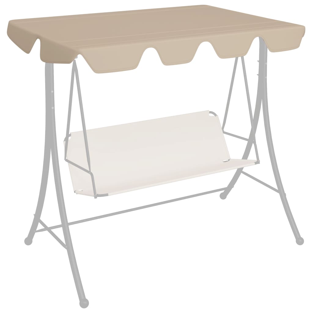 vidaXL Replacement Canopy for Garden Swing Beige 188/168x110/145 cm