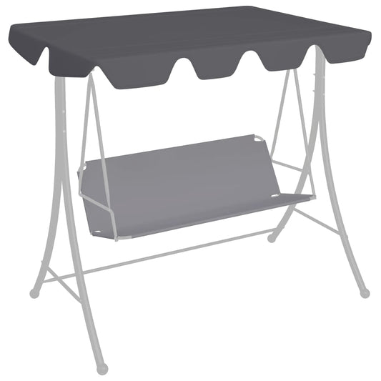 vidaXL Replacement Canopy for Garden Swing Anthracite 188/168x110/145cm