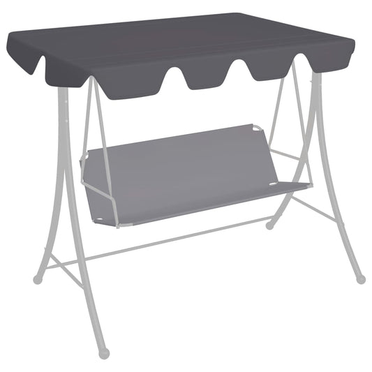 vidaXL Replacement Canopy for Garden Swing Anthracite 150/130x70/105cm