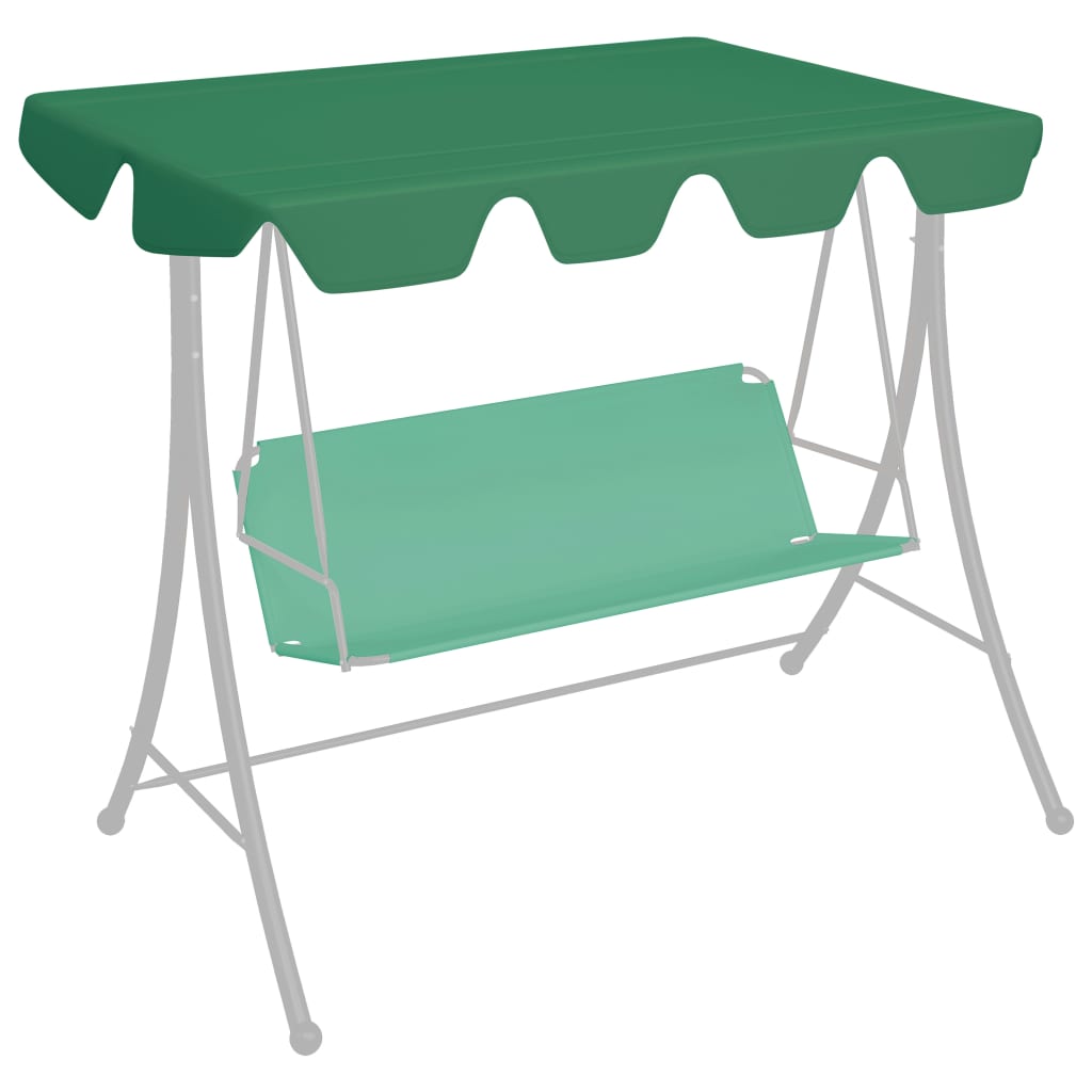 vidaXL Replacement Canopy for Garden Swing Green 150/130x70/105 cm