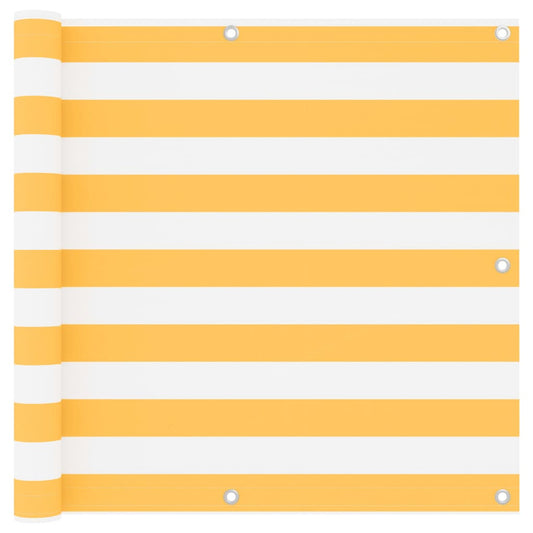 vidaXL Balcony Screen White and Yellow 90x500 cm Oxford Fabric