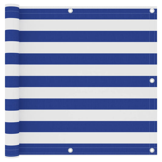 vidaXL Balcony Screen White and Blue 90x300 cm Oxford Fabric