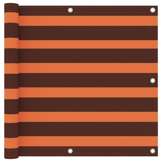 vidaXL Balcony Screen Orange and Brown 90x400 cm Oxford Fabric