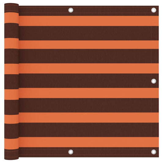 vidaXL Balcony Screen Orange and Brown 90x600 cm Oxford Fabric