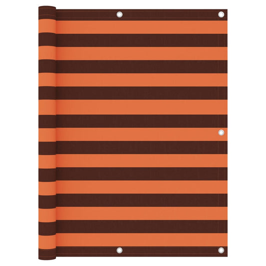 vidaXL Balcony Screen Orange and Brown 120x600 cm Oxford Fabric