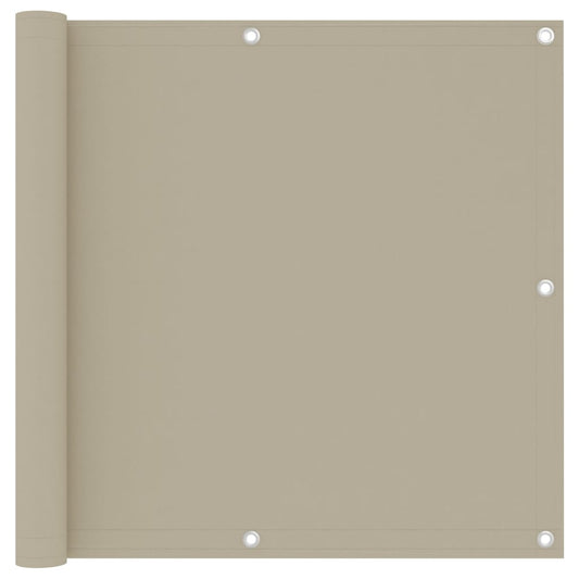 vidaXL Balcony Screen Beige 90x500 cm Oxford Fabric
