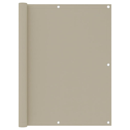 vidaXL Balcony Screen Beige 120x300 cm Oxford Fabric