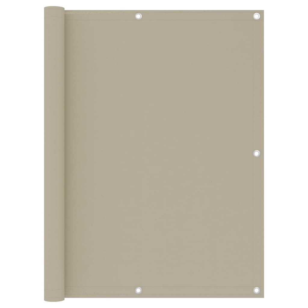 vidaXL Balcony Screen Beige 120x500 cm Oxford Fabric