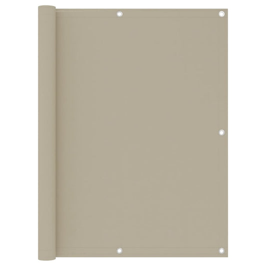 vidaXL Balcony Screen Beige 120x500 cm Oxford Fabric