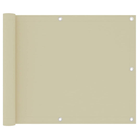 vidaXL Balcony Screen Cream 75x300 cm Oxford Fabric