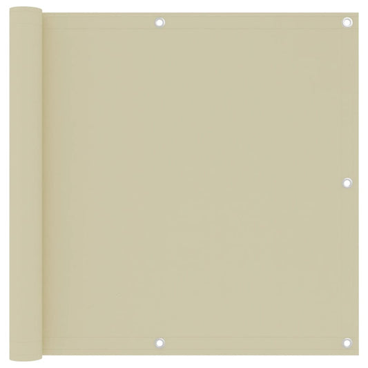 vidaXL Balcony Screen Cream 90x300 cm Oxford Fabric