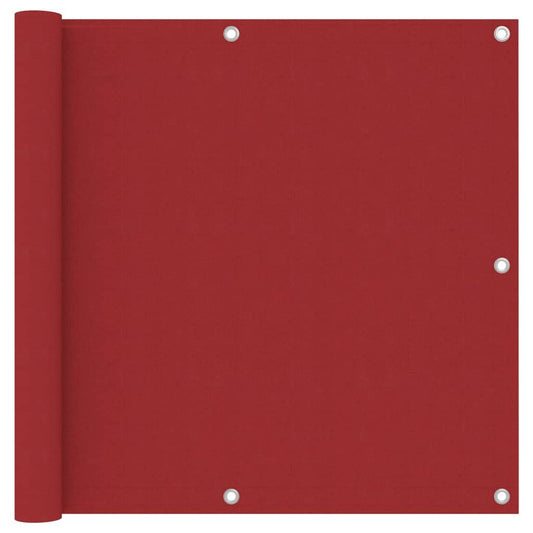 vidaXL Balcony Screen Red 90x600 cm Oxford Fabric