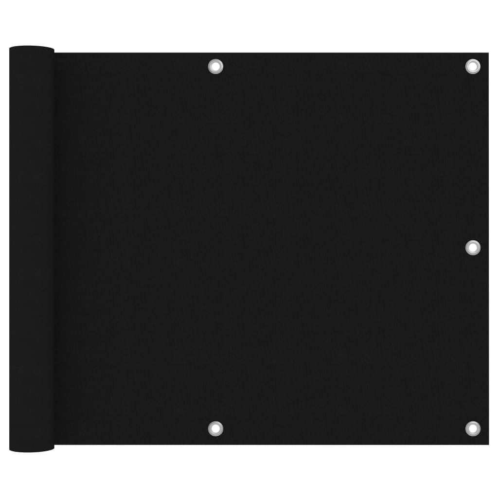 vidaXL Balcony Screen Black 75x500 cm Oxford Fabric