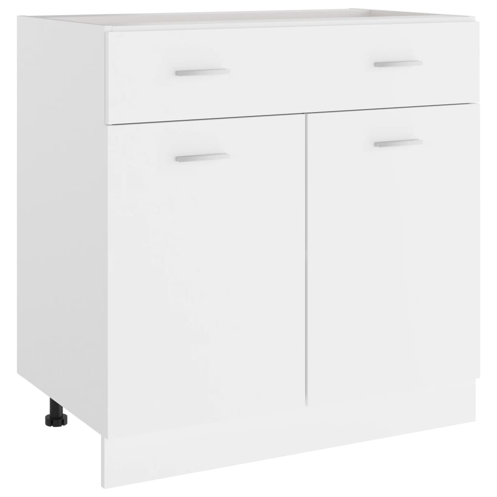 vidaXL Drawer Bottom Cabinet White 80x46x81.5 cm Engineered Wood